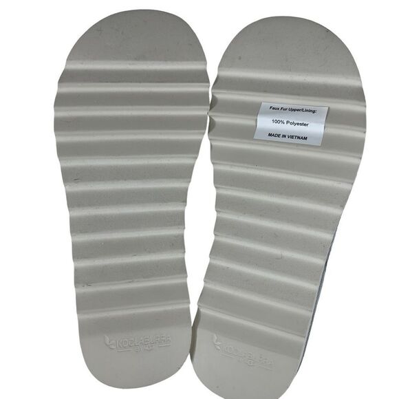 Koolaburra by UGG Fuzz On Faux Fur Slide Sandals Wild Dove - Picture 5 of 6